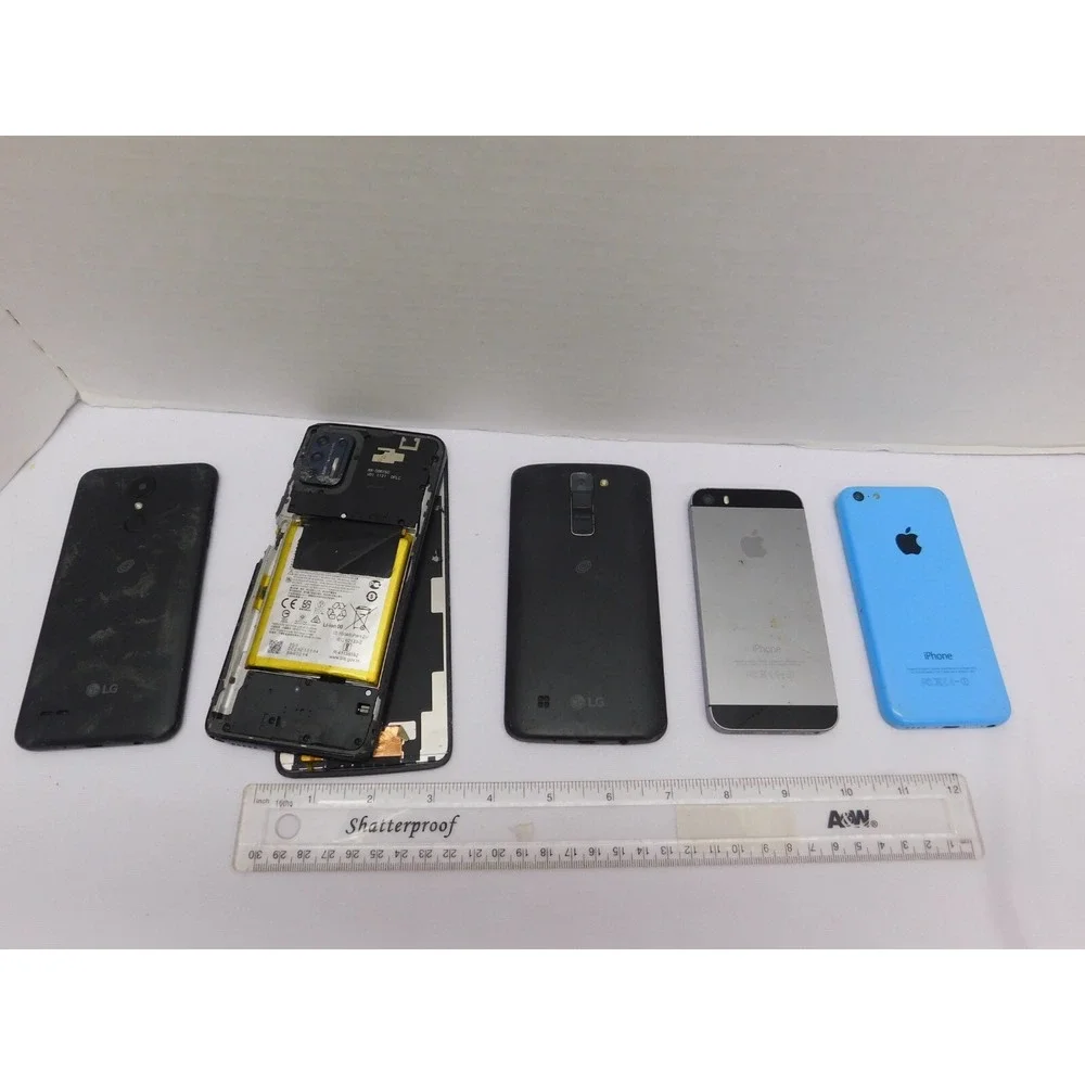 Lot of 5 Cellphones Apple iphone LG PARTS ONLY
